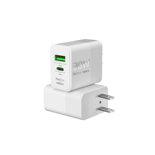 [FBCARGACABLEMEGA30W] Cargador de Pared Foxbox Mega 30W con Cable Type C