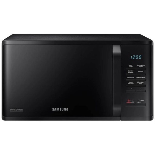 [MS23K3513AK/ZS-220V] Microondas Samsung 23Lts con Quick Defrost Negro 220V 50Hz MS23K3513AK/ZS